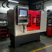Machine de découpe de jantes en diamant Fanuc - Tour à lit plat haute précision pour usage intensif 220V, équipement de découpe de jantes en alliage, polissage de jantes
