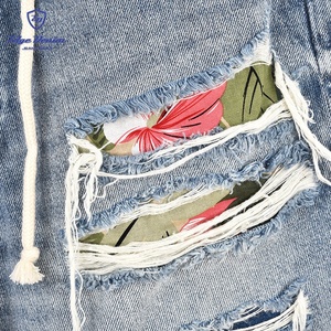 OEM/ODM nuovi pantaloncini da <span class=keywords><strong>uomo</strong></span> <span class=keywords><strong>Jeans</strong></span> strappati Vintage lavati azzurri da <span class=keywords><strong>uomo</strong></span> <span class=keywords><strong>Jeans</strong></span> <span class=keywords><strong>corti</strong></span> estivi con presa - Product Image 3