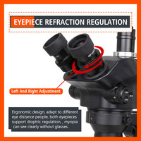 Continuous Zooming Trinocular 7-50X Stereoscopic Microscope for Precision Repair