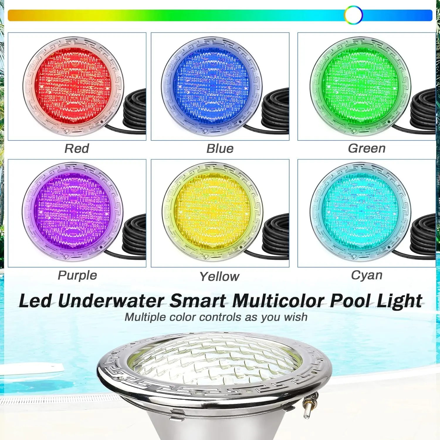 परिष्कृत प्रतिस्थापन के लिए Pentair प्रकाश आरजीबी रंग बदलते स्पा प्रकाश पूल उपकरण स्विमिंग पूल प्रकाश पानी के नीचे का नेतृत्व किया