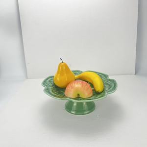 Venta directa de fábrica: platos de cerámica creativos <span class=keywords><strong>en</strong></span> forma de hoja verde elegante para servir ensaladas, aperitivos de frutas - Product Image 1