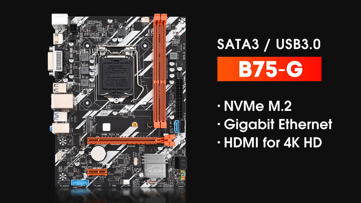 Jingsha lga 1155 b75 chipset B75-G gaming motherboard with factory