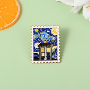 Nouveau Vincent Van Gogh peinture à l'huile alliage <span class=keywords><strong>broche</strong></span> exquis ciel étoilé château timbre doux émail épinglette Badge - Product Image 6