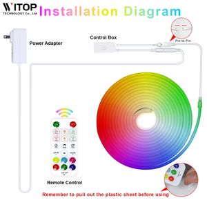 Tuya APP Set <span class=keywords><strong>lampada</strong></span> al <span class=keywords><strong>Neon</strong></span> 5 metri di piccole dimensioni Full-Color RGB striscia a LED in Silicone organico morbido atmosfera ritmo da te - Product Image 6