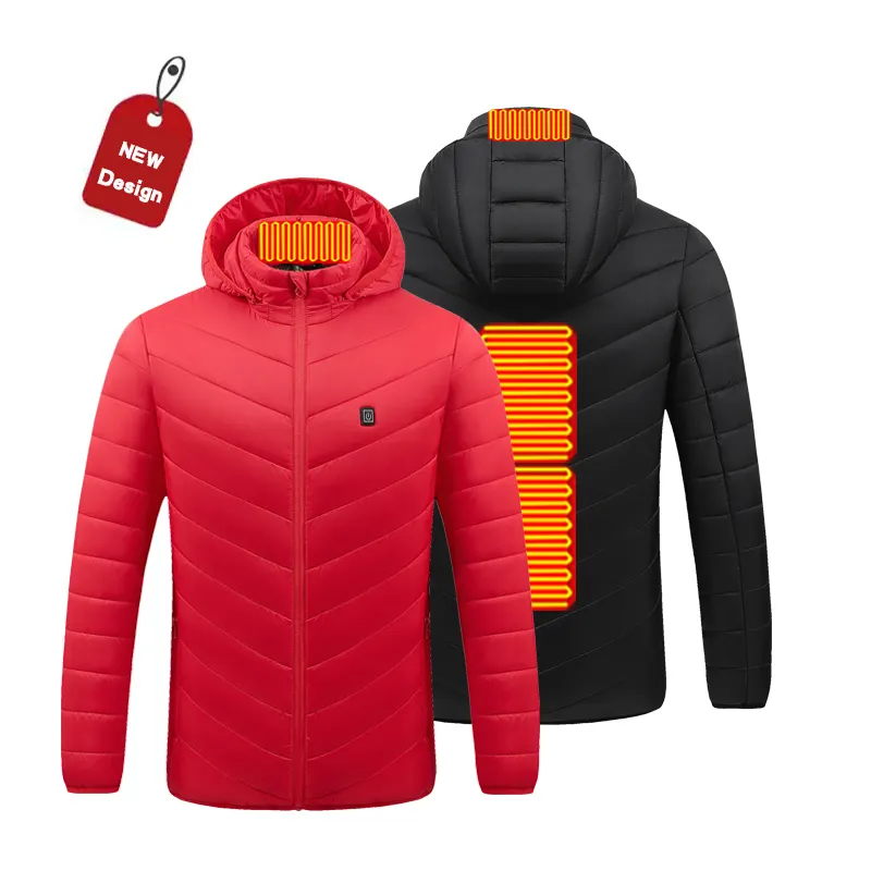 衣料品メーカーカスタム冬用暖房ジャケットパーカー男性用防風USB安全電気加熱ベストコート