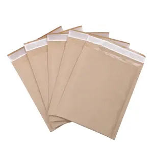 Custom Brown Eco Friendly Compostable Kraft Paper Padded A4 Bubble Mailer Bag Envelope Package For Post