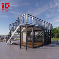 Café mobile sur mesure à 2 étages, maison conteneur démontable en kit avec panneaux sandwich