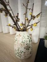 Vase en céramique artisanal vintage TG avec motif de vigne florale, vase décoratif élégant pour la maison et la décoration de mariage