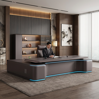 Bureau de direction ZITAI Original Factory OEM Premium Luxury Modern CEO, pieds en bois renforcés, convertible, stable, exécutif, 5 cm d'épaisseur, 3