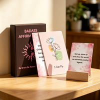 Carte con Affermazioni Personalizzate Stampate su Carta Artistica Opaca Laminata, Carte con Citazioni Ispirazionali con Supporto in Legno per la Cura di Sé