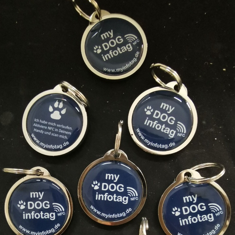 Оптовая продажа, изготовленный на заказ сплав Smart NFC, металлический эпоксидный код QR, бирка для собак