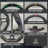 Volante de fibra de carbono forjado negro y morado personalizado con pantalla LED inteligente para Mini R56 R53 R51 R52 R54 R55 R60 R61