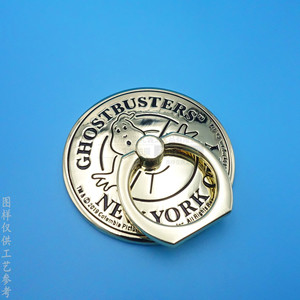 Soporte de Anillo Metálico para Teléfono, Diseño de los Cazafantasmas, Aleación de Zinc Dorada, para Escritorio - Product Image 1