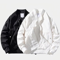 Vente en gros écusson de broderie avec logo personnalisé blouson bombardier d'hiver pour hommes Streetwear à col montant coupe-vent écologique