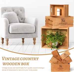 Mini paniers de rangement en bois Style Art déco caisses en bois à dessus ouvert pour organiser de petits articles paniers bacs et conteneurs - Product Image 3