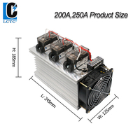 Relais statique triphasé LCTC 200A 250A avec dissipateur thermique, relais de puissance à courant élevé DC-AC AC-AC avec radiateur