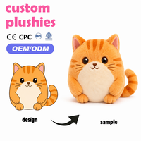 Boneka Kucing Kawaii OEM Custom, Mainan Hewan Isi Lembut, Grosir Pabrik, Bantal Anak Kucing Lucu, Hadiah, Bersertifikat CE CPC EN71