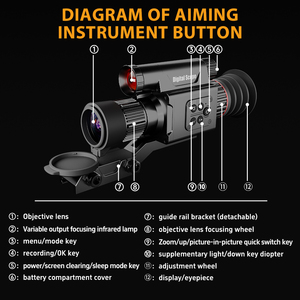 शिकार-इन्फ्रारेड के लिए सामरिक डिजिटल नाइट विजन और फिल स्कोप, माउंट और मोनोऑक्यूलर के साथ लंबी रेंज - Product Image 4