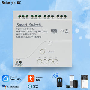 Tuya 4CH Wifi Smart Fernbedienung schalter Motor licht Hausa utomations modul 85-250V Alexa Leistungs schalter - Product Image 2