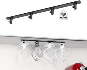 Organisateur <span class=keywords><strong>mural</strong></span> rectangulaire moderne en fonte métallique, flexible, détachable, à un seul niveau, avec vis et ruban adhésif double face - Product Image 2