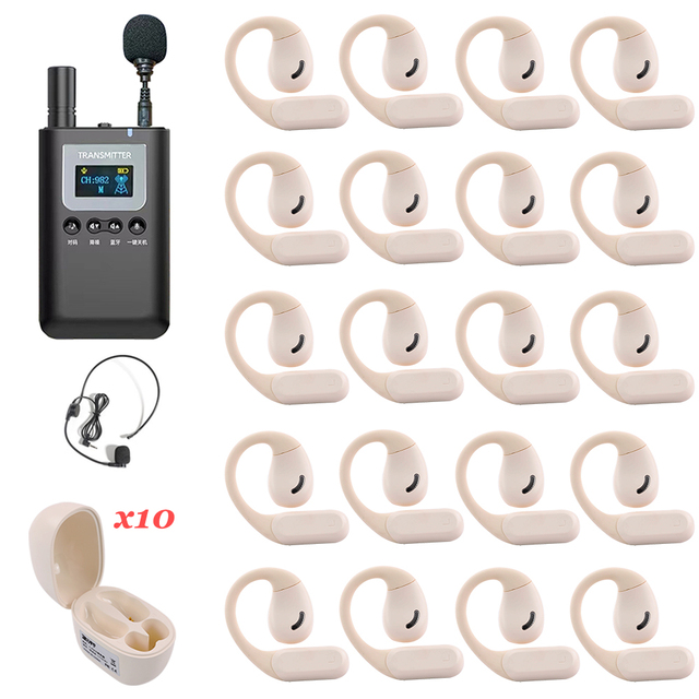 Wireless Whisper Tour Guide System 2.4G Bluetooth Headset High Definition Sound for Interpretation Teaching Conference Training