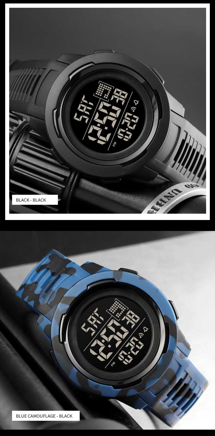 SKMEI 1731 new design made in prc mens digital watch latest PU leather band Waterproof Multi function low moq sports watch facto