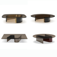 Factory Supply Cheap Price Circle Metal Tempered Glass Stainless Steel Coffee Table