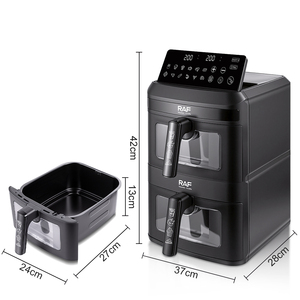 หม้อทอดไร้น้ำมัน RAF 2800W แบบสองตะกร้า ความจุ 7.0 ลิตร พร้อมระบบหมุนเวียนลมร้อน 360 องศา เพื่อการทำอาหารแบบลดน้ำมันสำหรับครอบครัว พร้อมหน้าจอดิจิตอล - Product Image 6