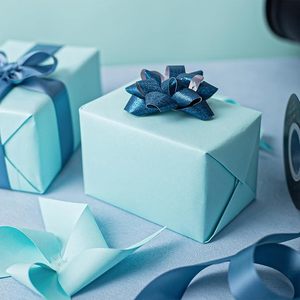 Hot Sale Recyclable Virgin <b>Blue</b> Kraft Wrapping <b>Paper</b> <b>Roll</b> For Gift Packaging DIY Handicraft Compatible Environmental Friendly - Product Image 2