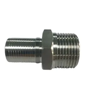 Custom Make Hydraulic Stainless Steel Hose Fittings Male Thread Nipple