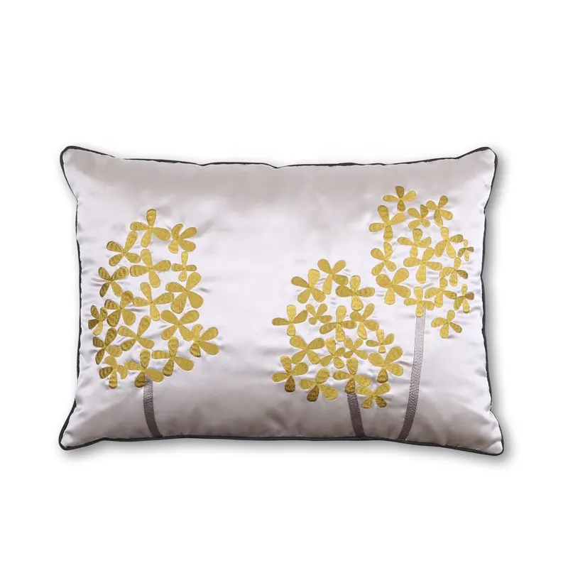 High Quality Promotion Embroidery Design Silk Pillow Case / Cheap Embroidery Design Silk Cushion cover