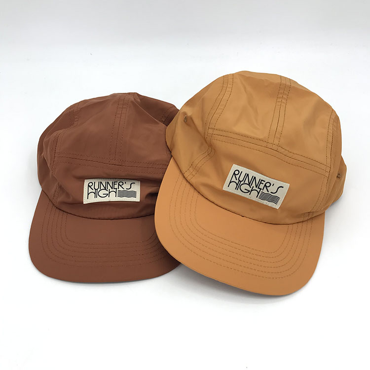 Kunden spezifisch verstellbare Nylon 5 Panel Camp Caps unstrukturierte 5 Panel Hüte