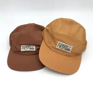 Gorras de campamento de 5 paneles de nailon ajustables personalizadas sombreros de 5 paneles no estructurados