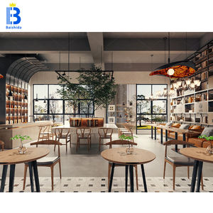 Barra de madera <span class=keywords><strong>vintage</strong></span> moderna personalizada para cafeterías y teterías Diseño de mostrador de quiosco de cafetería artística para uso en escaparate - Product Image 5