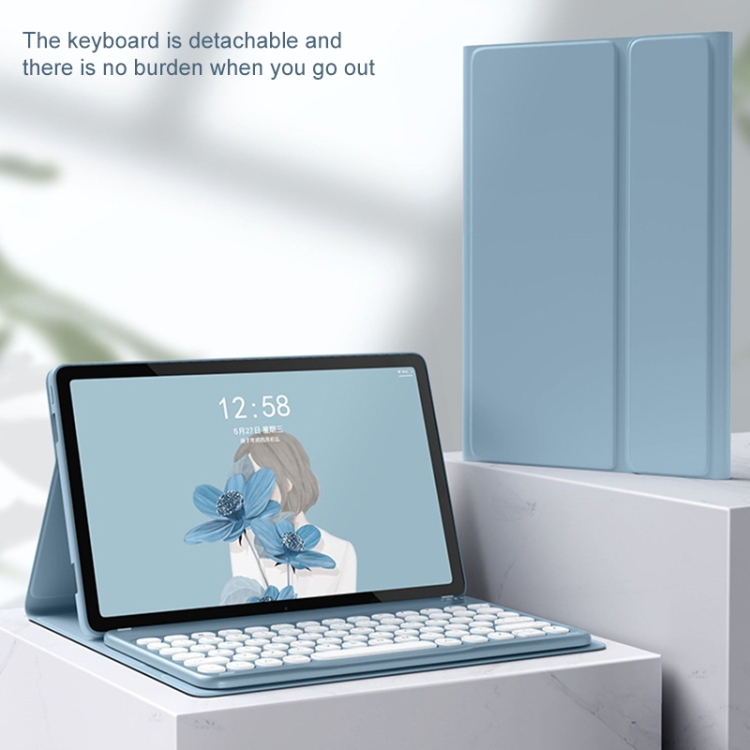 Custodia Con Tastiera Per Honor Pad 9 12,1 Pollici: Tastiera Wireless Rimovibile, Cover In PU Con Supporto, Layout QWERTY, Batteria Ricaricabile, Colore Blu - 2