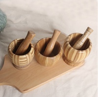 Pilon multifonctionnel manuel en bambou pour ail, épices, fruits et légumes, gingembre et ail