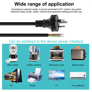 3 Prong Australian AC <b>Power</b> <b>Cable</b> Open End, 220V SAA Certified Copper Pigtail Wire Cord, For <b>Power</b> Tool Appliance Connection - Product Image 3