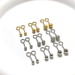 Pendientes de cartílago de acero inoxidable 316L |   Accesorios de Perforación de Bola Redonda con Rosca Externa, Acabado Mate y Pulido, Venta al por Mayor - Product Image 4