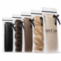 Sac à fermeture éclair en PVC transparent personnalisé pour l'emballage de perruques et d'extensions de cheveux, avec logo