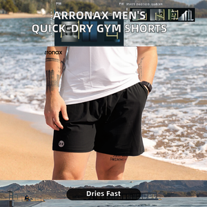 Shorts de sport et de plage Arronax pour homme, à séchage rapide, respirants, avec cordon de serrage, taille mi-haute, décontractés et sportifs - Product Image 2