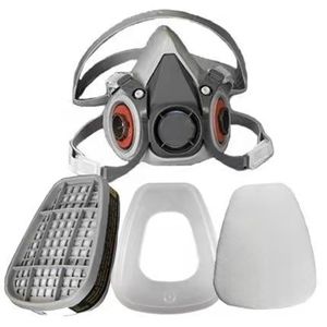 Masker Gas debu, Respirator setengah wajah 6200 untuk melukis semprot pestisida kimia asap perlindungan api dengan kacamata - Product Image 1