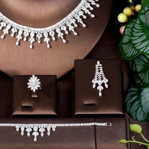 Vantage Cubic Zirconia, conjunto de joyería de gota de agua para mujer, Boda nupcial, collar de 4 piezas, accesorios, Parure Bijoux Femmes, S-361 - Product Image 3