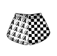 Pré-vente : Short pour enfants à taille élastique, motif logo d'équipe et carreaux, pois et léopard, pour l'été