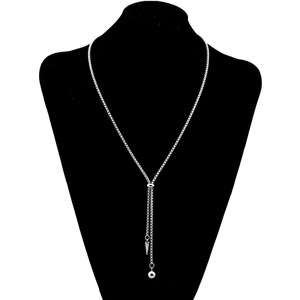 Collar de Cadena Larga con Borla de Diseño Simple y Exquisito 2026, Collar de Acero de Titanio Unisex, Joyería de Moda al por Mayor - Product Image 1