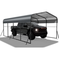 Abri de voiture en métal de 12*20 FT avec base améliorée Abri de voiture galvanisé pour garage robuste extérieur pour tracteurs de voiture de bateau de ramassage