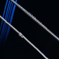 Collier en moissanite en gros, chaîne tennis, 0,4 CT, trois griffes, dégradé, VVS1, certificat GRA, bijoux en argent 925 pour femmes