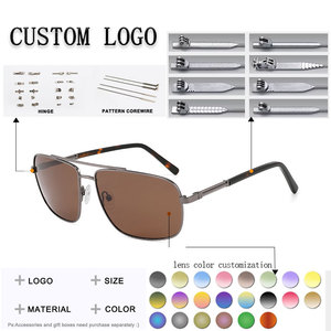 แว่นกันแดดทรงเหลี่ยม Metal Aviator เลนส์ TAC ป้องกันรังสียูวี 400 น้ำหนักเบา เหมาะสำหรับทุกเพศ ใช้สำหรับกิจกรรมกลางแจ้ง - Product Image 2