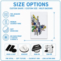 Étiquette tissée pour ourlet, faible MOQ (100 pièces), étiquette de marque tendance pour shorts de club sportif, fabricant en gros, achat en vrac