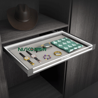 NISKO étagère de rangement coulissante en verre panier en cuir avec lumière led porte-vêtements organisateur
