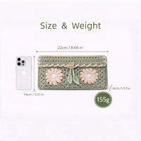 Tas Rajut Granny Square Gaya Vintage, Dompet Kerajinan Tekstil, Hadiah Benang Rajut
